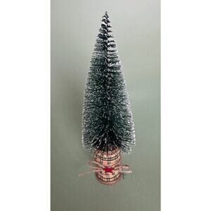 Handcrafted  Bottle Brush Tree on Decorated Thread Spool  Holiday Décor SPT14